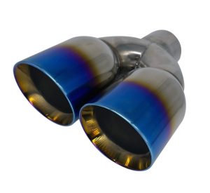 Dual titanium exhaust tips, car modification parts.